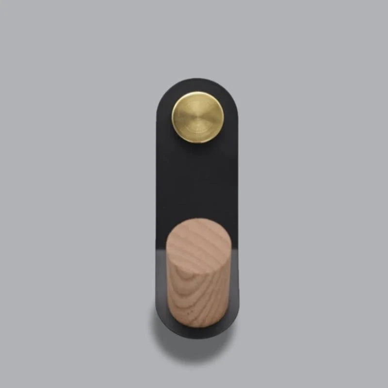 Wall Hook | Sturdy Iron & Oak Accent
