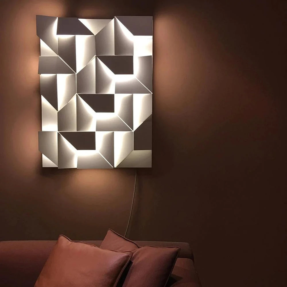 Wall Lamp | 3D Acrylic & Metal 3-Color LED Strip