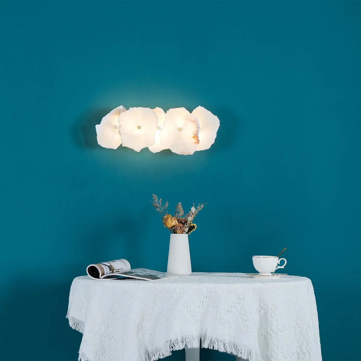 Wall Lamp | Alabaster Shade & Warm LED | 1–9 Heads
