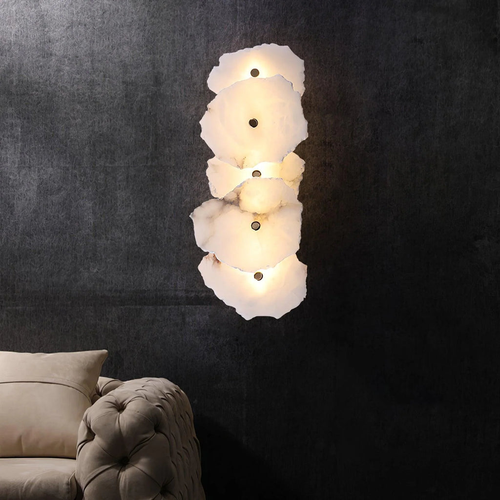 Wall Lamp | Alabaster Shade & Warm LED | 1–9 Heads