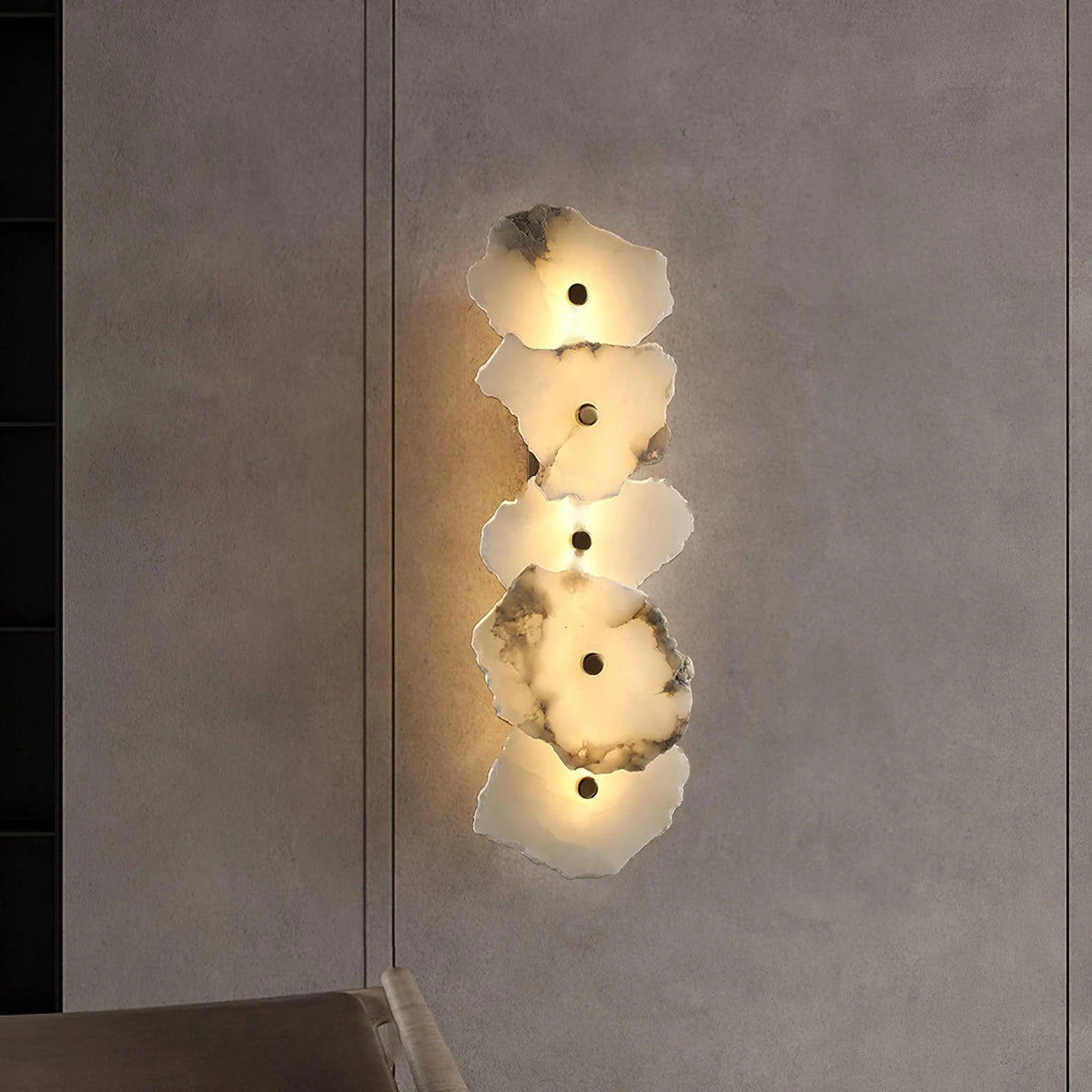 Wall Lamp | Alabaster Shade & Warm LED | 1–9 Heads