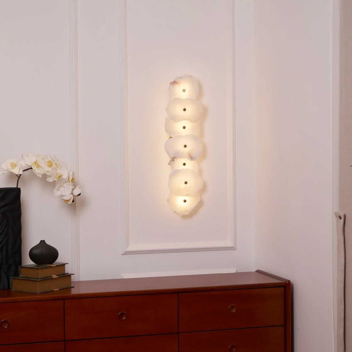 Wall Lamp | Alabaster Shade & Warm LED | 1–9 Heads