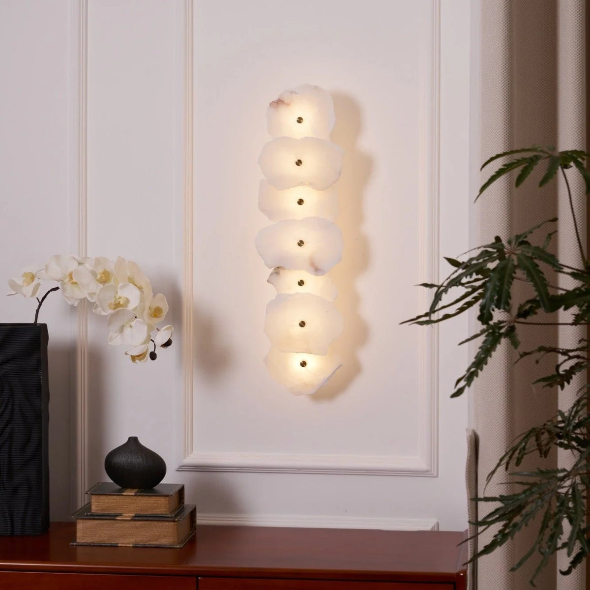 Wall Lamp | Alabaster Shade & Warm LED | 1–9 Heads