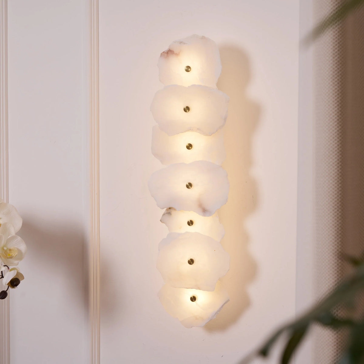 Wall Lamp | Alabaster Shade & Warm LED | 1–9 Heads