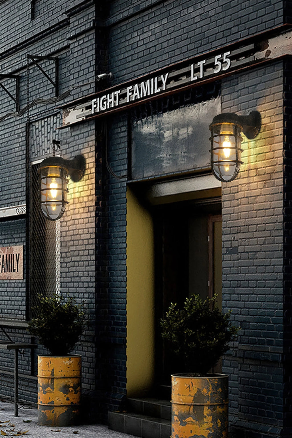 Wall Lamp | Aluminum & Clear Glass | Damp-Rated