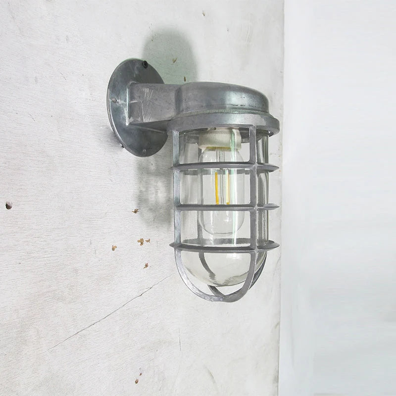 Wall Lamp | Aluminum & Clear Glass | Damp-Rated