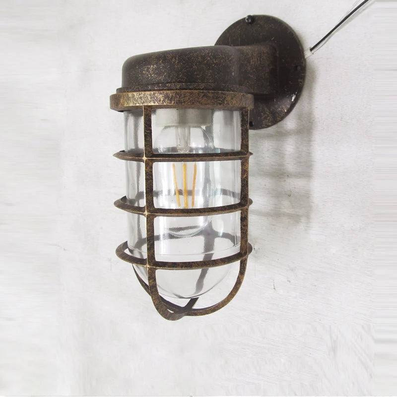 Wall Lamp | Aluminum & Clear Glass | Damp-Rated