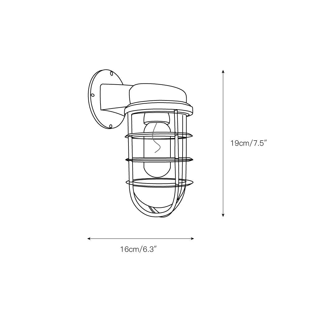 Wall Lamp | Aluminum & Clear Glass | Damp-Rated