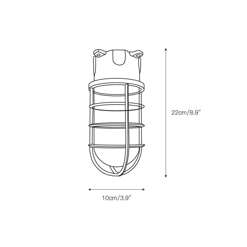 Wall Lamp | Aluminum & Clear Glass | Damp-Rated