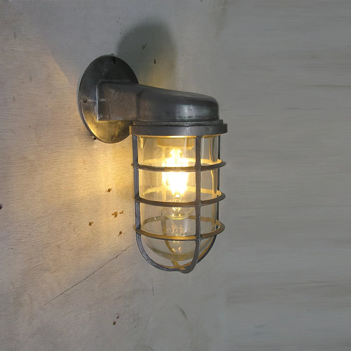 Wall Lamp | Aluminum & Clear Glass | Damp-Rated