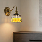 Wall Lamp | Art Deco Stained Glass & Copper Frame | E26/E27 Bulb Included