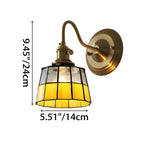 Wall Lamp | Art Deco Stained Glass & Copper Frame | E26/E27 Bulb Included
