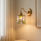 Wall Lamp | Art Deco Stained Glass & Copper Frame | E26/E27 Bulb Included