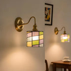 Wall Lamp | Art Deco Stained Glass & Copper Frame | E26/E27 Bulb Included