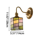Wall Lamp | Art Deco Stained Glass & Copper Frame | E26/E27 Bulb Included