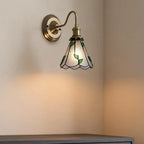 Wall Lamp | Art Deco Stained Glass & Copper Frame | E26/E27 Bulb Included