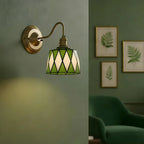 Wall Lamp | Art Deco Stained Glass & Copper Frame | E26/E27 Bulb Included