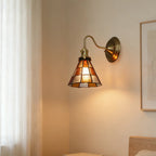 Wall Lamp | Art Deco Stained Glass & Copper Frame | E26/E27 Bulb Included