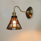 Wall Lamp | Art Deco Stained Glass & Copper Frame | E26/E27 Bulb Included