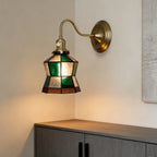 Wall Lamp | Art Deco Stained Glass & Copper Frame | E26/E27 Bulb Included