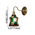 Wall Lamp | Art Deco Stained Glass & Copper Frame | E26/E27 Bulb Included