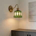 Wall Lamp | Art Deco Stained Glass & Copper Frame | E26/E27 Bulb Included