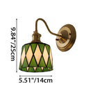 Wall Lamp | Art Deco Stained Glass & Copper Frame | E26/E27 Bulb Included