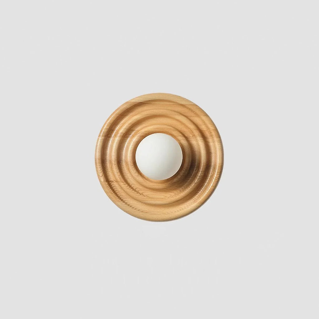 Wall Lamp | Ash Wood & Glass Globe | Dimmer Compatible