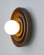 Wall Lamp | Ash Wood & Glass Globe | Dimmer Compatible