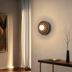 Wall Lamp | Ash Wood & Ripple Glass | 28 cm Diameter