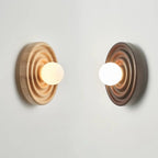 Wall Lamp | Ash Wood & Ripple Glass | 28 cm Diameter