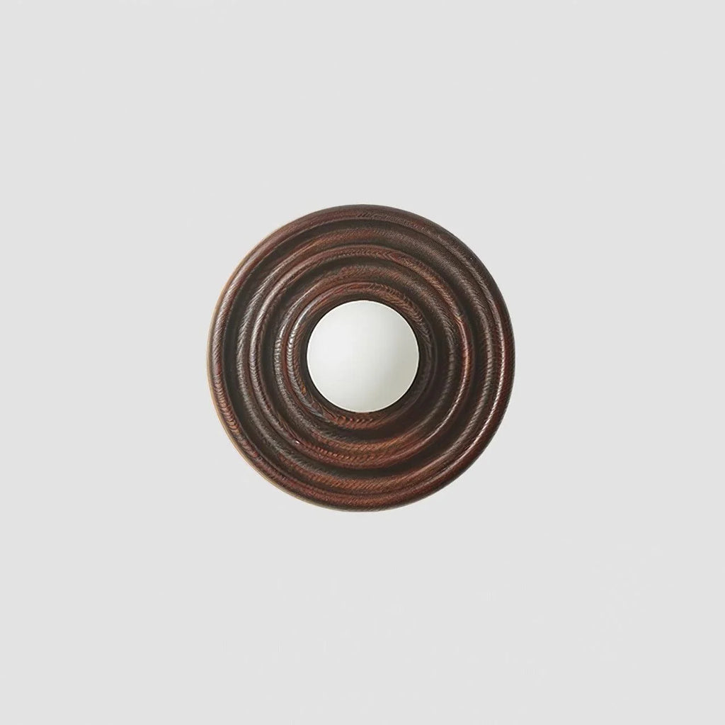 Wall Lamp | Ash Wood & Ripple Glass | 28 cm Diameter