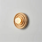 Wall Lamp | Ash Wood & Ripple Glass | 28 cm Diameter