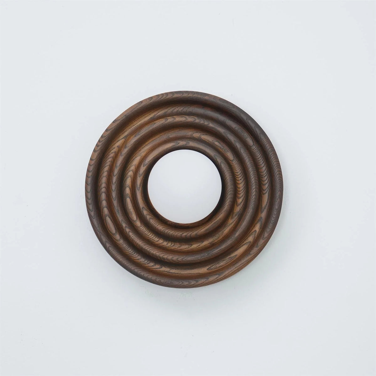 Wall Lamp | Ash Wood & Ripple Glass | 28 cm Diameter