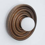 Wall Lamp | Ash Wood & Ripple Glass | 28 cm Diameter