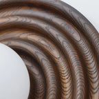 Wall Lamp | Ash Wood & Ripple Glass | 28 cm Diameter