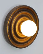Wall Lamp | Ash Wood & Ripple Glass | 28 cm Diameter