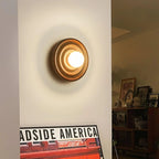 Wall Lamp | Ash Wood & Ripple Glass | 28 cm Diameter
