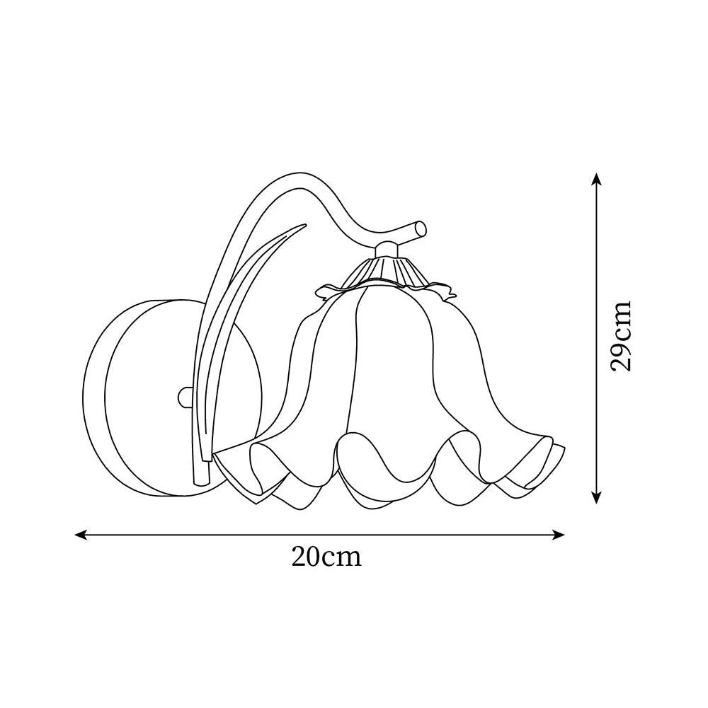 Wall Lamp | Botanical Stem Metal & Acrylic Dimmable | 20 cm Diameter