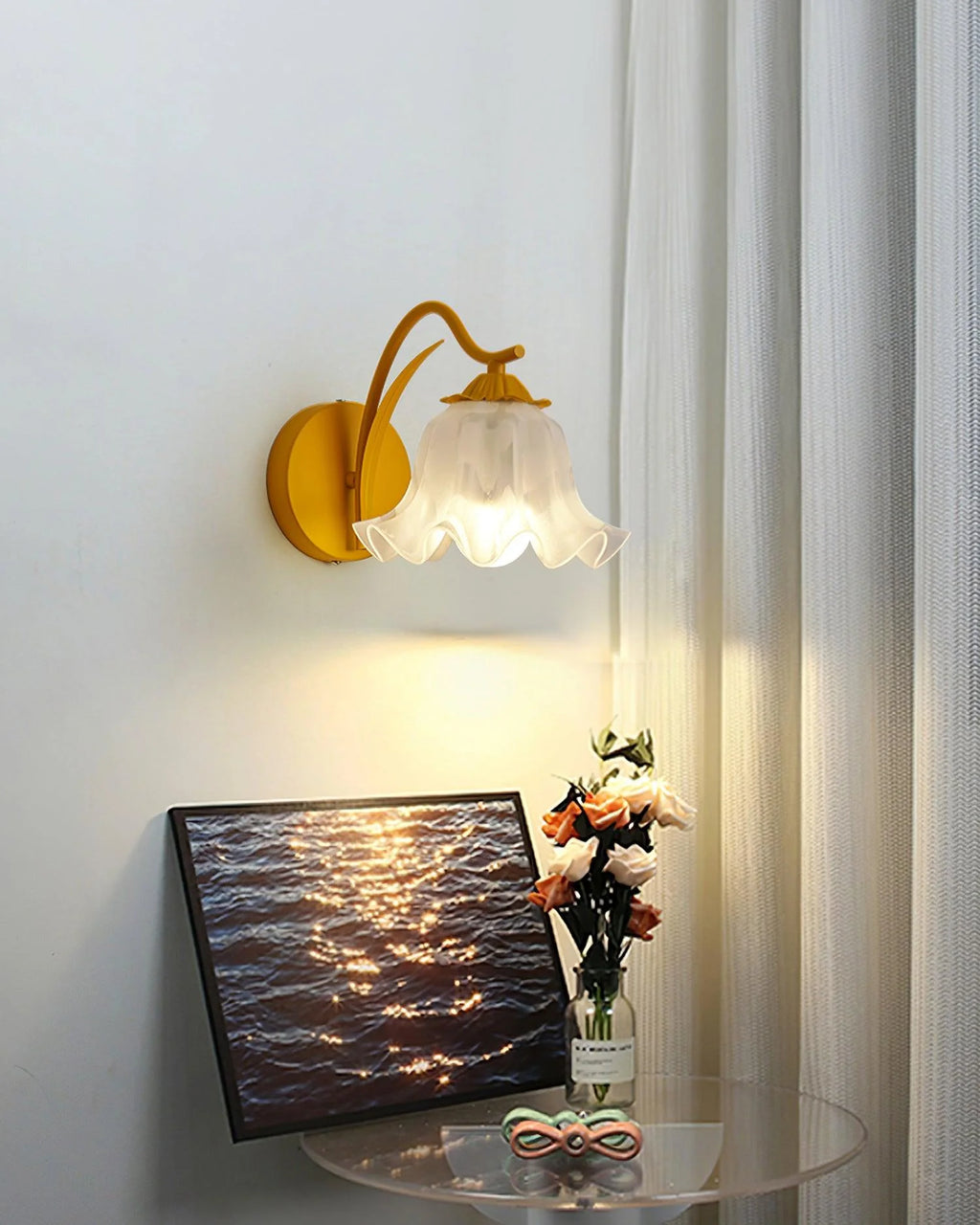 Wall Lamp | Botanical Stem Metal & Acrylic Dimmable | 20 cm Diameter