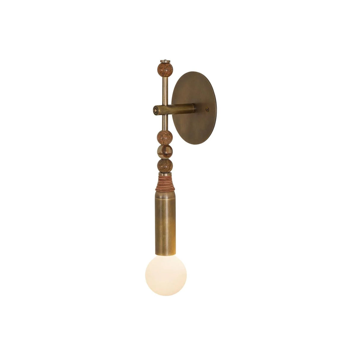 Wall Lamp | Brass Body & Marble Accent | 48 cm Height