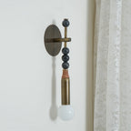 Wall Lamp | Brass Body & Marble Accent | 48 cm Height
