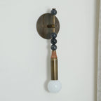 Wall Lamp | Brass Body & Marble Accent | 48 cm Height