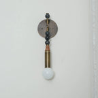 Wall Lamp | Brass Body & Marble Accent | 48 cm Height
