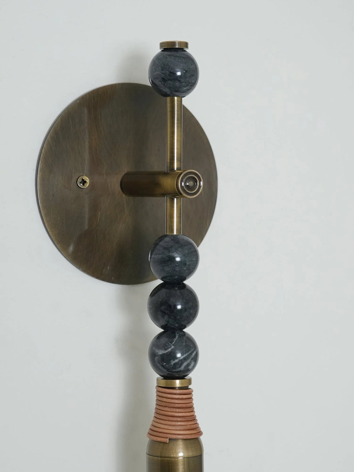 Wall Lamp | Brass Body & Marble Accent | 48 cm Height