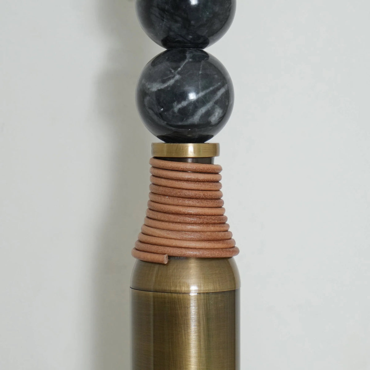 Wall Lamp | Brass Body & Marble Accent | 48 cm Height