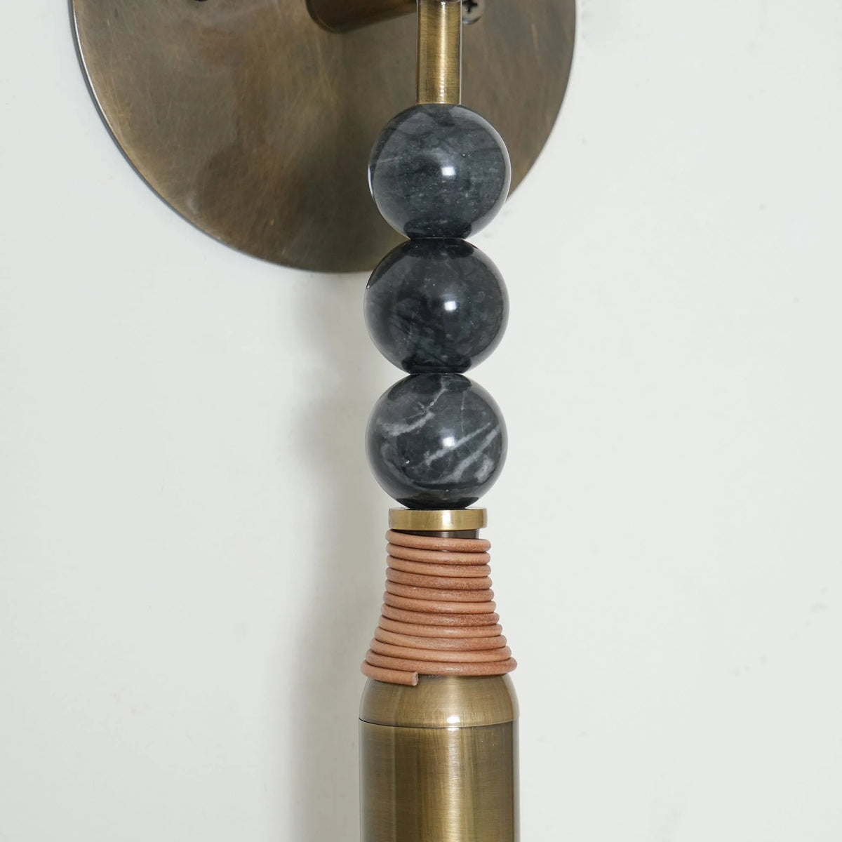 Wall Lamp | Brass Body & Marble Accent | 48 cm Height
