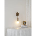 Wall Lamp | Brass Body & Marble Accent | 48 cm Height