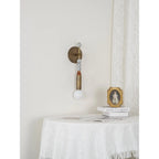 Wall Lamp | Brass Body & Marble Accent | 48 cm Height