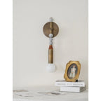 Wall Lamp | Brass Body & Marble Accent | 48 cm Height